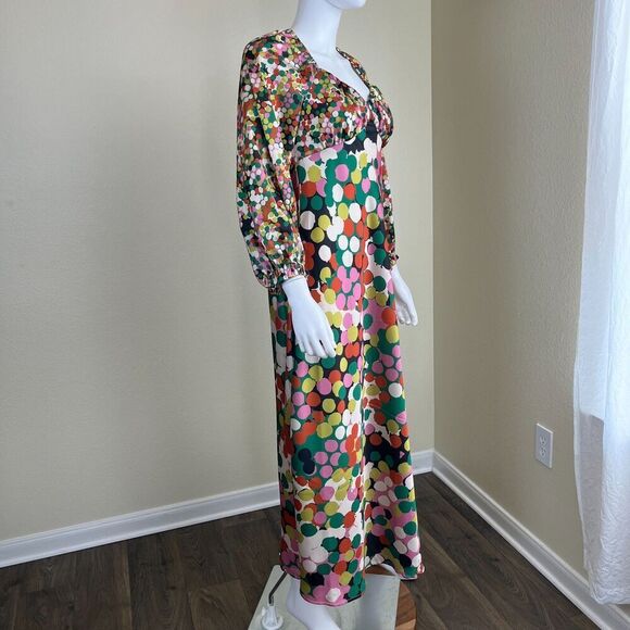 Anthropologie Porridge Women's Size S Polka Dots Maxi Dress Party Boho Vacation - Picture 11 of 17
